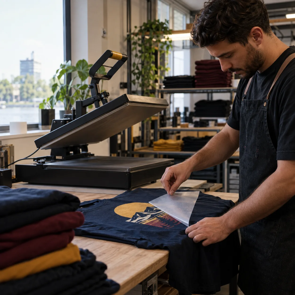 Kleding bedrukken in het atelier